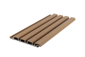 Verbundfassadenverkleidung aus Rhombus-Teak