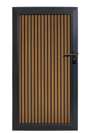 Composiet Tuindeur Rhombus Teak Verticaal