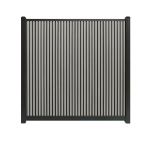 WPC-Zaun Rhombus Grau Vertikal