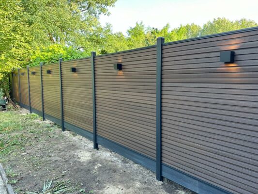 WPC-Zaun Rhombus Walnuss – Bild 3